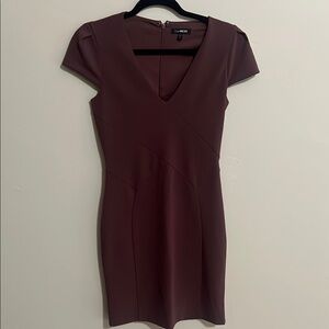 Express Red Sheath Mini Dress V-Neck Cap Sleeve